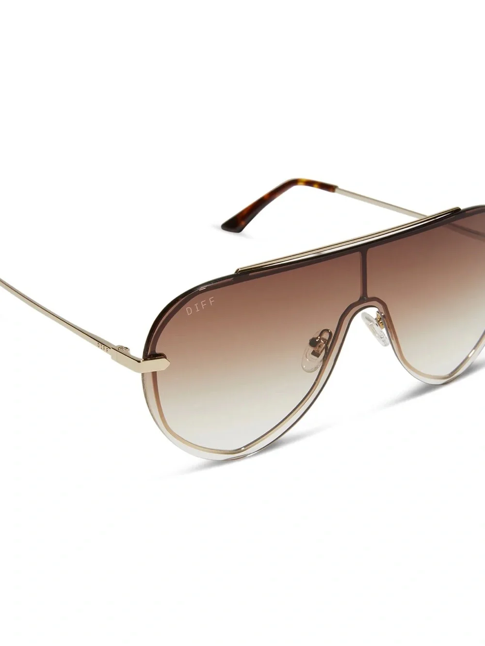 Diff Eyewear Women’s Oversized Gradient Red-Brown Aviator Sunglasses